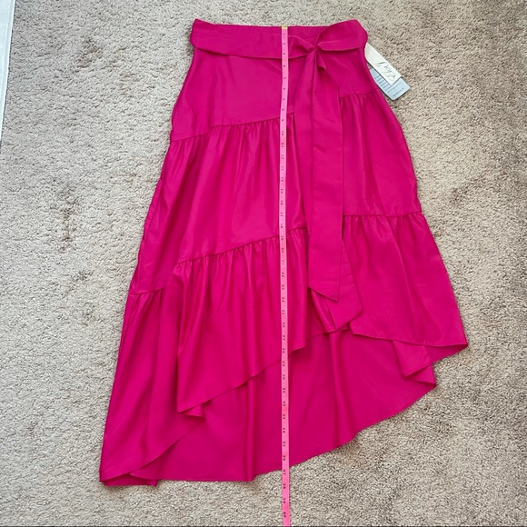 Eliza J Asymmetrical Ruffle Tie-Front Midi Skirt - Picture 11 of 14